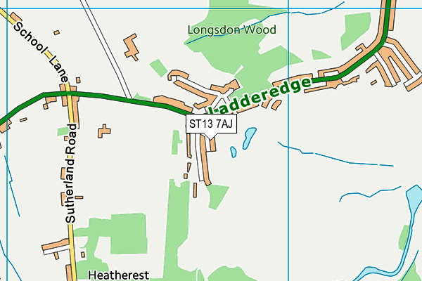 ST13 7AJ map - OS VectorMap District (Ordnance Survey)
