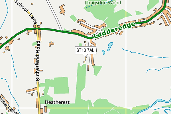 ST13 7AL map - OS VectorMap District (Ordnance Survey)