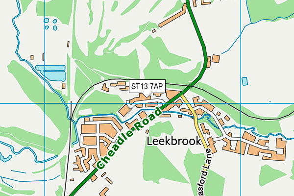 ST13 7AP map - OS VectorMap District (Ordnance Survey)