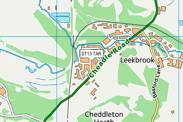 ST13 7AR map - OS VectorMap District (Ordnance Survey)