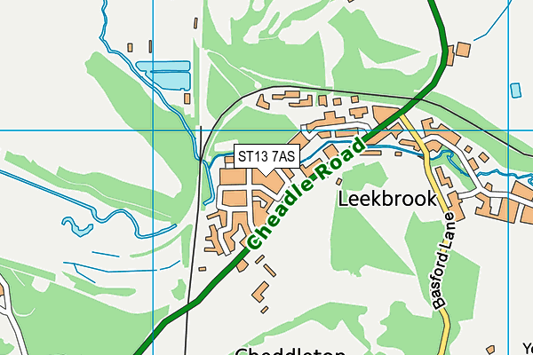 ST13 7AS map - OS VectorMap District (Ordnance Survey)