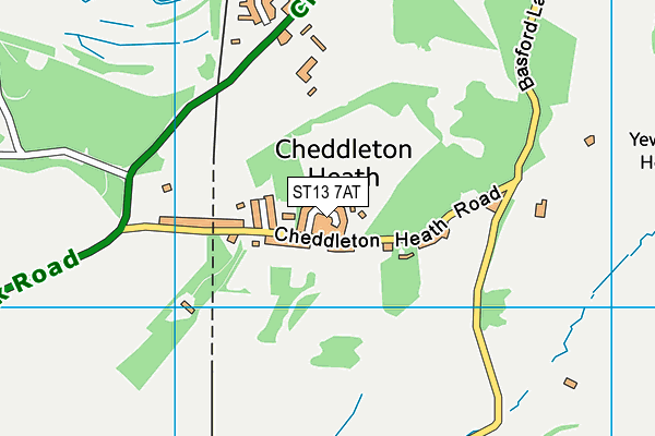 ST13 7AT map - OS VectorMap District (Ordnance Survey)