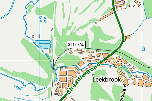 ST13 7AU map - OS VectorMap District (Ordnance Survey)