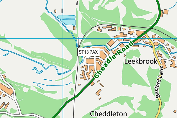 ST13 7AX map - OS VectorMap District (Ordnance Survey)