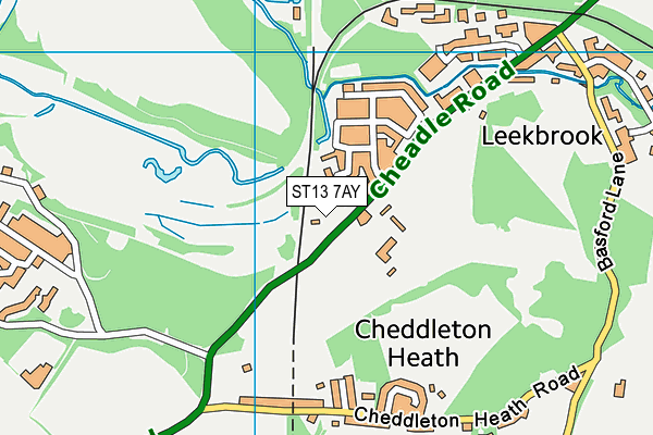 ST13 7AY map - OS VectorMap District (Ordnance Survey)