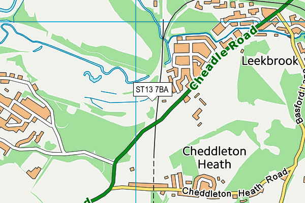 ST13 7BA map - OS VectorMap District (Ordnance Survey)