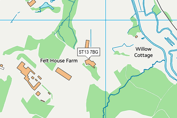 ST13 7BG map - OS VectorMap District (Ordnance Survey)