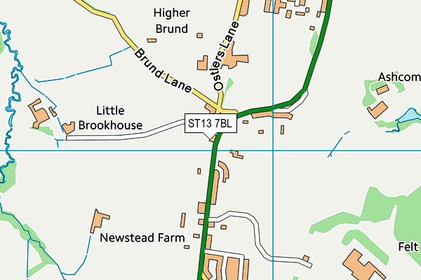 ST13 7BL map - OS VectorMap District (Ordnance Survey)