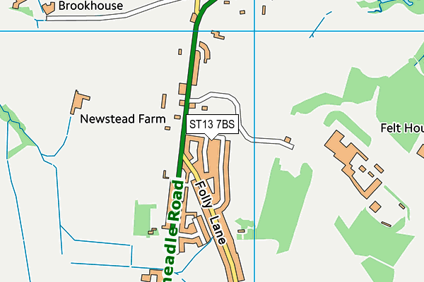 ST13 7BS map - OS VectorMap District (Ordnance Survey)