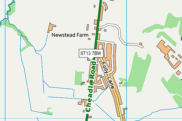 ST13 7BW map - OS VectorMap District (Ordnance Survey)