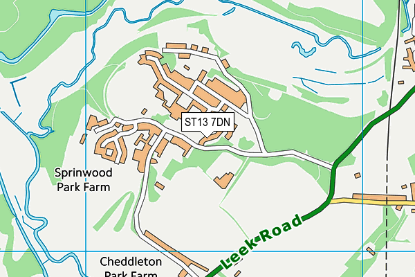 Leek Rugby Club (East Drive) map (ST13 7DN) - OS VectorMap District (Ordnance Survey)