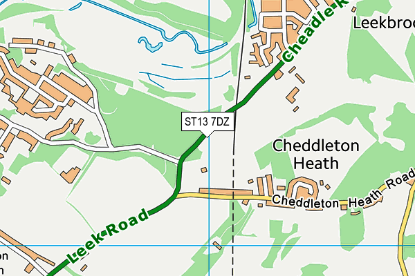 ST13 7DZ map - OS VectorMap District (Ordnance Survey)