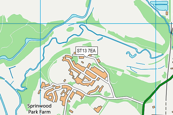 ST13 7EA map - OS VectorMap District (Ordnance Survey)