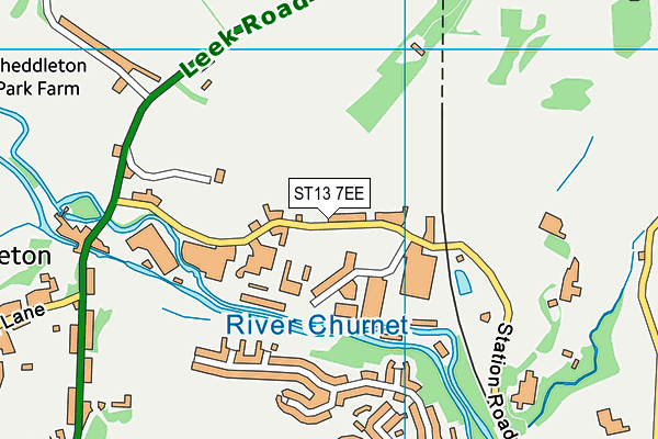 ST13 7EE map - OS VectorMap District (Ordnance Survey)