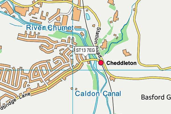 ST13 7EG map - OS VectorMap District (Ordnance Survey)