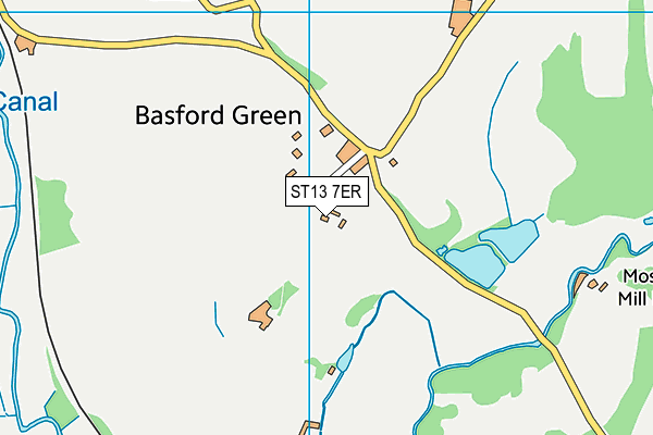 ST13 7ER map - OS VectorMap District (Ordnance Survey)