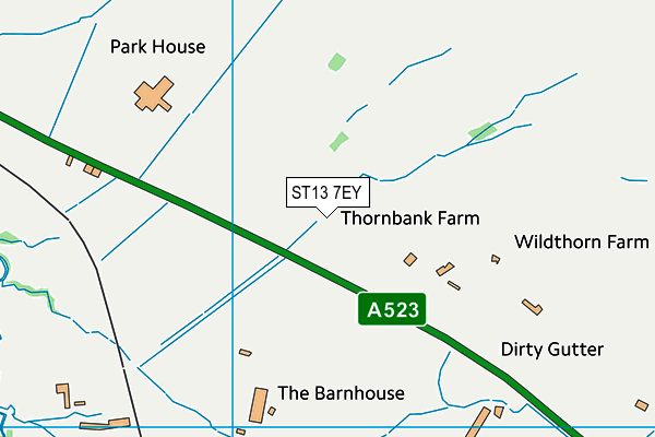 ST13 7EY map - OS VectorMap District (Ordnance Survey)