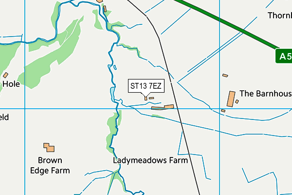 ST13 7EZ map - OS VectorMap District (Ordnance Survey)