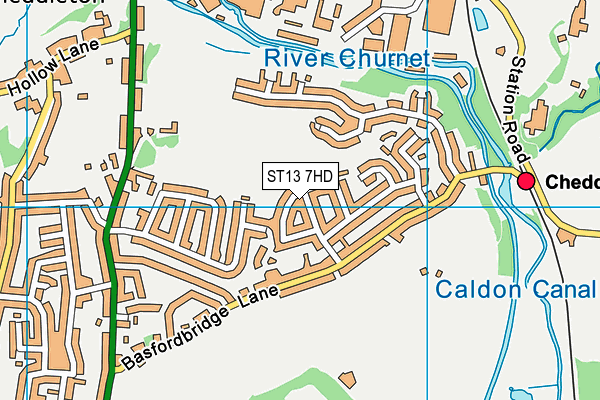 ST13 7HD map - OS VectorMap District (Ordnance Survey)