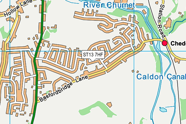 ST13 7HF map - OS VectorMap District (Ordnance Survey)