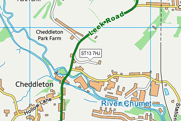 ST13 7HJ map - OS VectorMap District (Ordnance Survey)