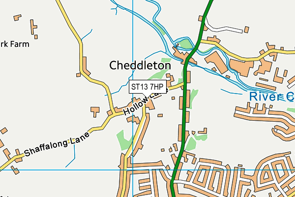 St Edward's CofE Academy Cheddleton map (ST13 7HP) - OS VectorMap District (Ordnance Survey)