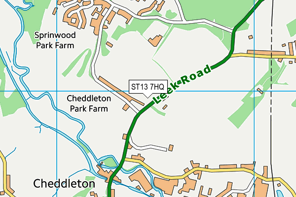 ST13 7HQ map - OS VectorMap District (Ordnance Survey)