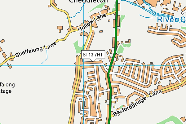 ST13 7HT map - OS VectorMap District (Ordnance Survey)