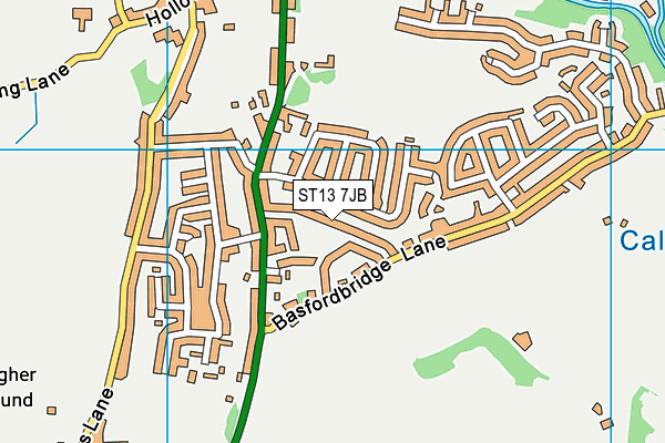 ST13 7JB map - OS VectorMap District (Ordnance Survey)