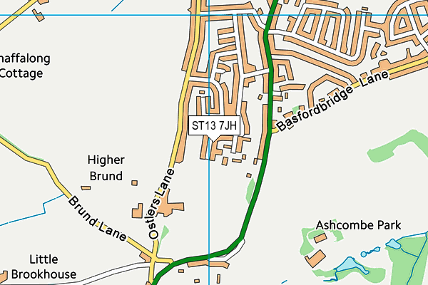 ST13 7JH map - OS VectorMap District (Ordnance Survey)