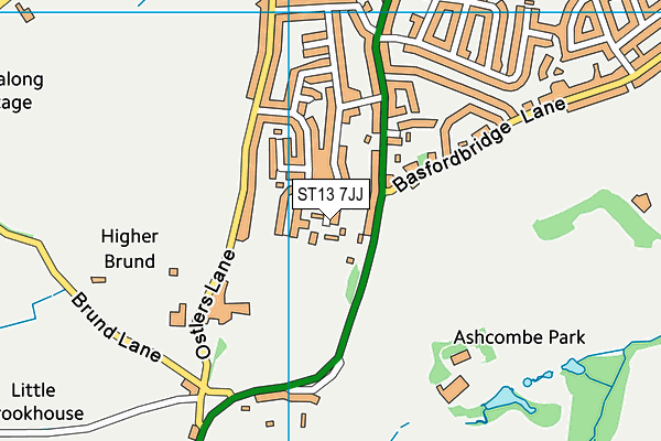 ST13 7JJ map - OS VectorMap District (Ordnance Survey)