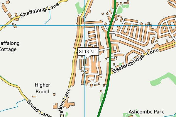 ST13 7JL map - OS VectorMap District (Ordnance Survey)