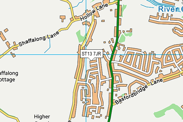 ST13 7JR map - OS VectorMap District (Ordnance Survey)