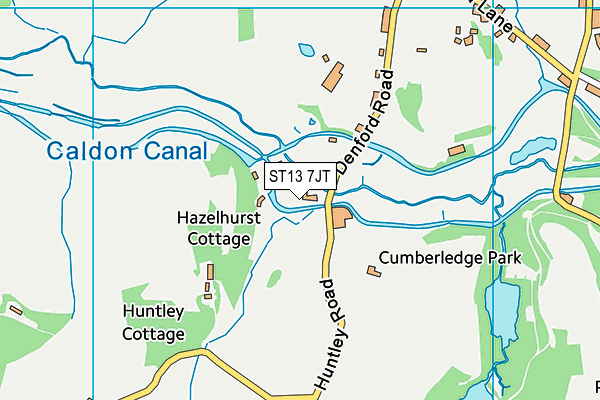 ST13 7JT map - OS VectorMap District (Ordnance Survey)