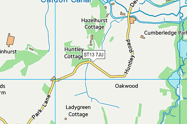 ST13 7JU map - OS VectorMap District (Ordnance Survey)