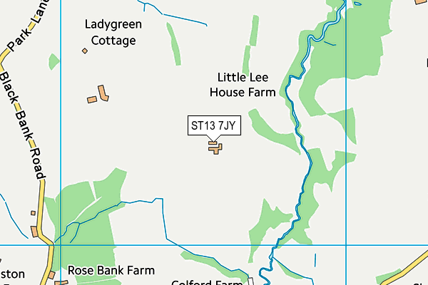 ST13 7JY map - OS VectorMap District (Ordnance Survey)