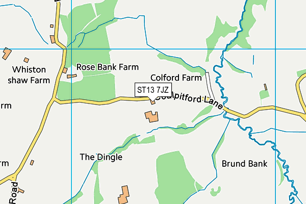 ST13 7JZ map - OS VectorMap District (Ordnance Survey)