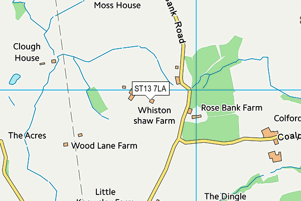 ST13 7LA map - OS VectorMap District (Ordnance Survey)