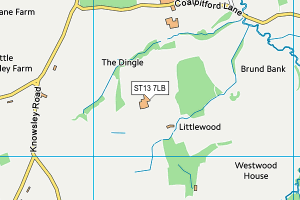 ST13 7LB map - OS VectorMap District (Ordnance Survey)