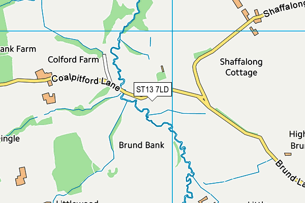 ST13 7LD map - OS VectorMap District (Ordnance Survey)