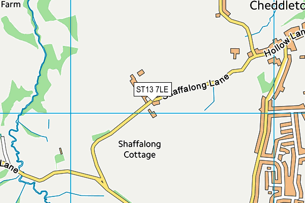 ST13 7LE map - OS VectorMap District (Ordnance Survey)