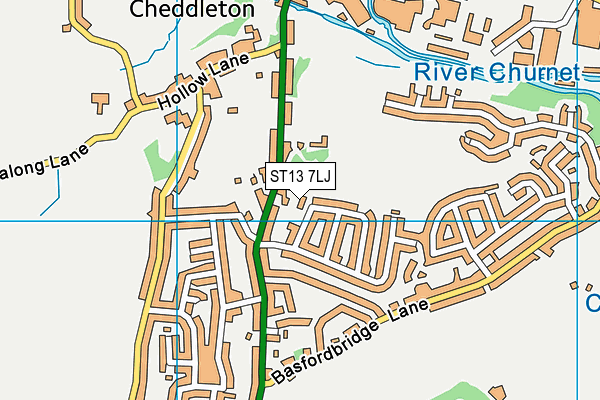 ST13 7LJ map - OS VectorMap District (Ordnance Survey)