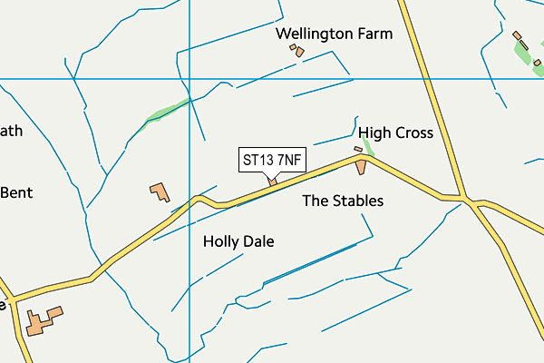 ST13 7NF map - OS VectorMap District (Ordnance Survey)