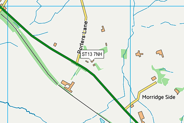 ST13 7NH map - OS VectorMap District (Ordnance Survey)