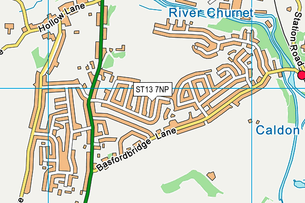 ST13 7NP map - OS VectorMap District (Ordnance Survey)