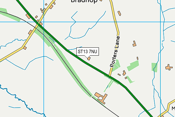 ST13 7NU map - OS VectorMap District (Ordnance Survey)