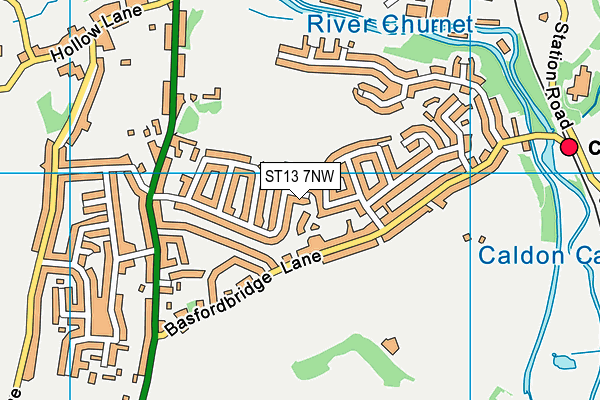 ST13 7NW map - OS VectorMap District (Ordnance Survey)