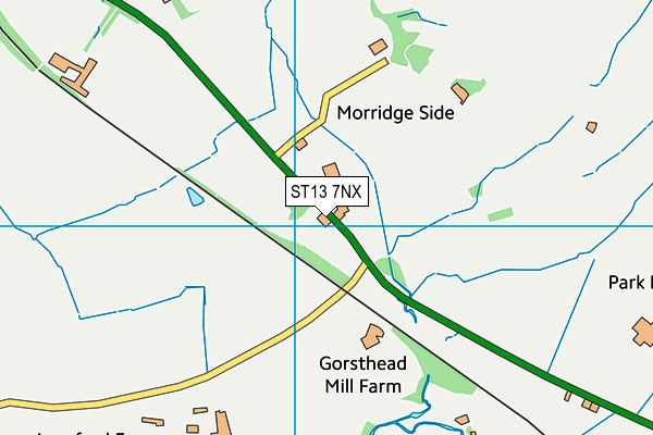 ST13 7NX map - OS VectorMap District (Ordnance Survey)