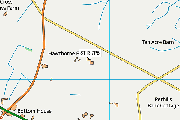 ST13 7PB map - OS VectorMap District (Ordnance Survey)