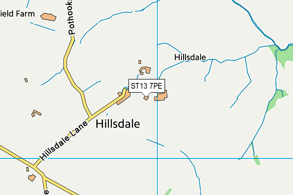 ST13 7PE map - OS VectorMap District (Ordnance Survey)